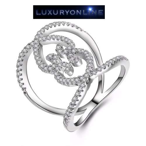 MAGNIFICENT! Ring With Hand Crafted 0,75ct Simulated Diamonds Size 6; 7  US