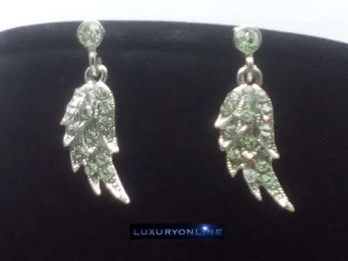 CAPTIVATING! Angel Wing And Earring Set With Simulated Diamonds