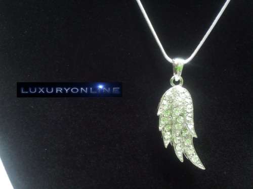 CAPTIVATING! Angel Wing And Earring Set With Simulated Diamonds