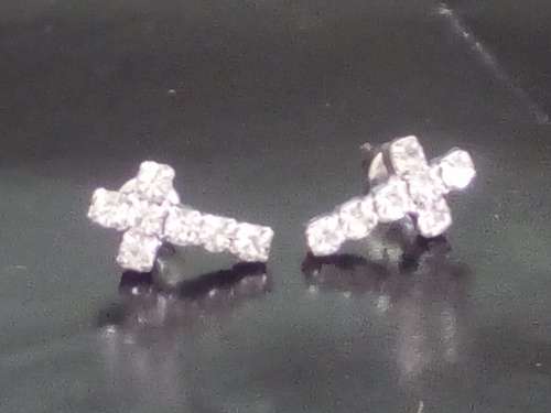 GORGEOUS! 1.25 Carat Simulated Diamond Cross Stud Earrings
