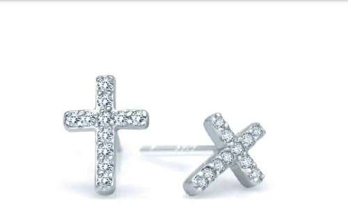 GORGEOUS! 1.25 Carat Simulated Diamond Cross Stud Earrings