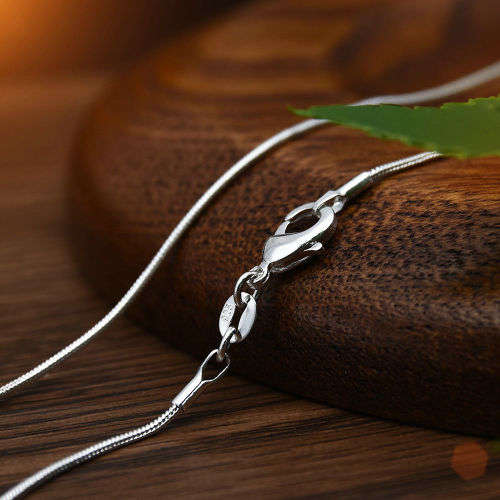 Genuine Fresh water Pearl & Solid 925 Sterling Silver Snake Chain Necklace