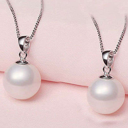 Genuine Fresh water Pearl & Solid 925 Sterling Silver Snake Chain Necklace