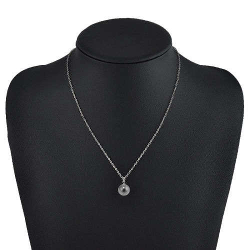 Genuine Black Pearl Pendant & Solid 925 Sterling Silver Snake Chain Necklace