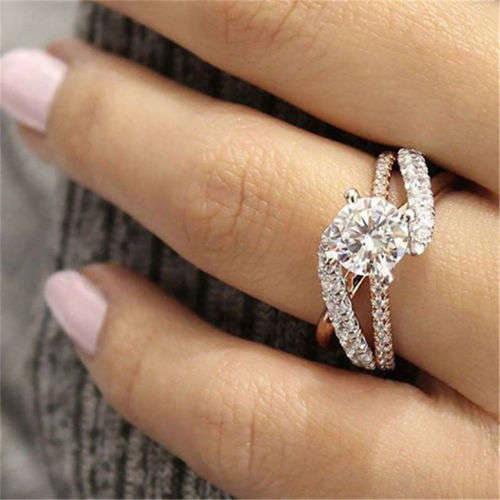 DAZZLING! Hand Crafted Ring With 29  0.75 Carat Simulated Diamonds Ring Size 6; 7; 9 US