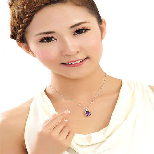 CAPTIVATING!  Simulated Amethyst Stone With Necklace