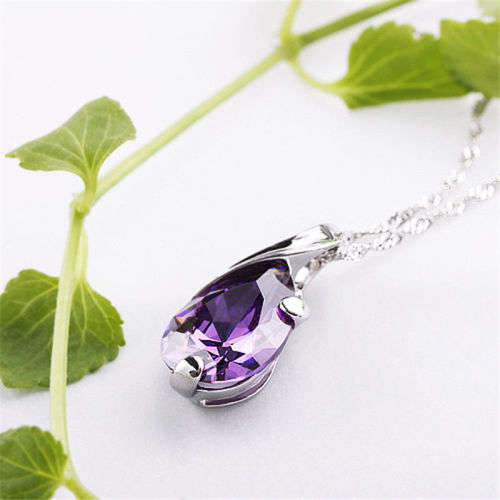 CAPTIVATING!  Simulated Amethyst Stone With Necklace