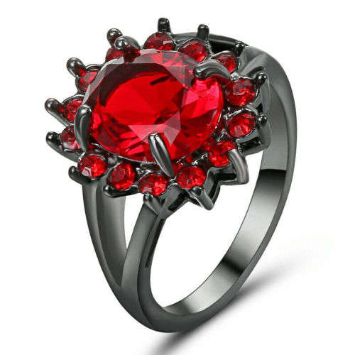 BEAUTIFUL! Ring With Simulated Ruby 8 US