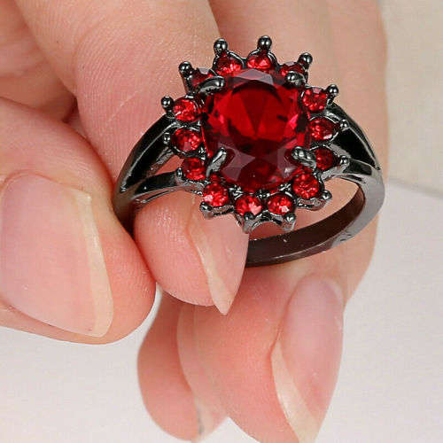 BEAUTIFUL! Ring With Simulated Ruby 8 US