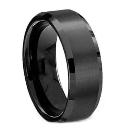 AWESOME! ! 8 mm Black 100% Titanium Ring **R 699** Size 6 US / L / 16