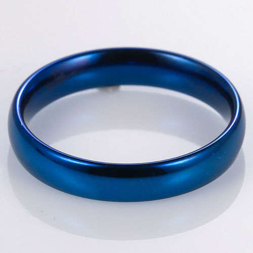 AWESOME! ! 4 mm Blue 100% Titanium Ring Size 10 US