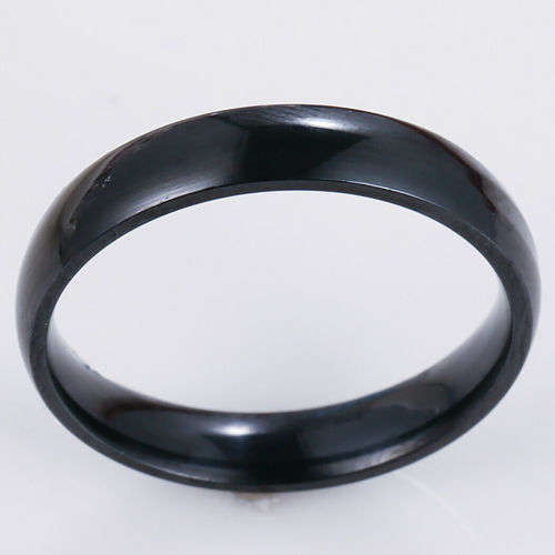 AWESOME! ! 4 mm Silver 100% Titanium Ring Size 9 US (BLACK)