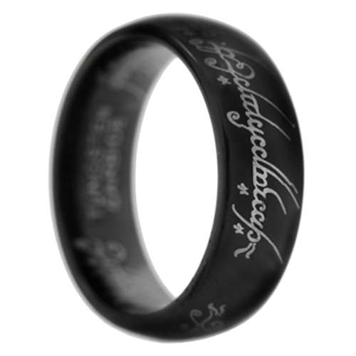 AWESOME! ! 6 mm Black 100% Titanium "Lord of the Rings" Ring Size 6 US