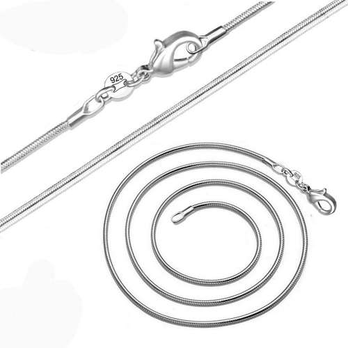 Genuine Fresh Water Pearl (Black) & Solid 925 Sterling Silver Snake Chain Necklace