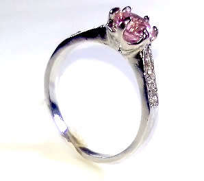 AMAZING! 1,25 Carat Simulated White And Pink Diamond Ring Size 10 US