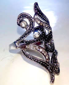 RADIANT Ring With  0,25 Carat Simulated Diamonds Size 9 US