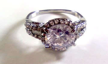 AMAZING! Ring With 1.75 Carat Simulated Diamonds Size 10 US