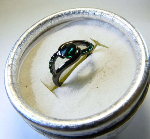 AMAZING! 1,75 Carat Simulated Emeralds Size 8 US/ P