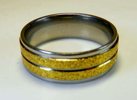 AWESOME! ! 8 mm Gold & Silver 100% Titanium Ring Size 12 US / X / 22