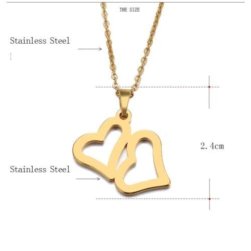 100% Genuine Titanium Double Heart Necklace **R 499** (GOLD)