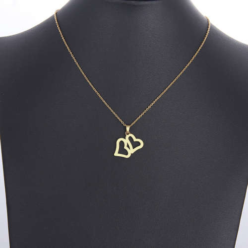100% Genuine Titanium Double Heart Necklace **R 499** (GOLD)