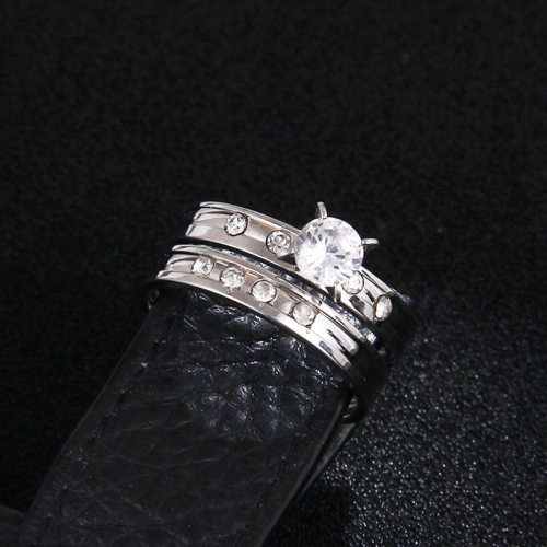Titanium Round Brilliant Cut Ring Set With Simulated Diamonds *R 1 399* Size 7; 8; 9; 10 US