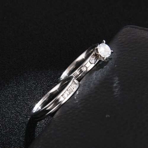 Titanium Round Brilliant Cut Ring Set With Simulated Diamonds *R 1 399* Size 7; 8; 9; 10 US