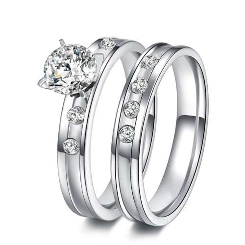 Titanium Round Brilliant Cut Ring Set With Simulated Diamonds *R 1 399* Size 7; 8; 9; 10 US