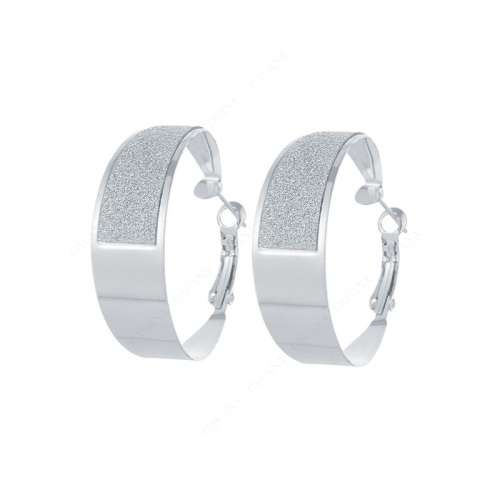 GLAMOROUS! Frosted Hoop Earrings (SILVER) **R 399**