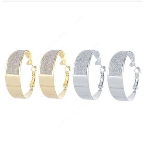 GLAMOROUS! Frosted Hoop Earrings (SILVER) **R 399**