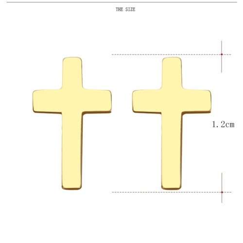 Titanium Cross Stud Earrings **R 279** (SILVER)