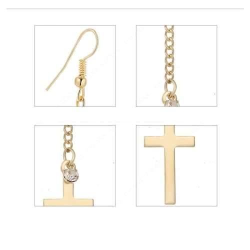 CHARMING! Cross Drop Earrings With Simulated Diamonds **R 299** (SILVER)