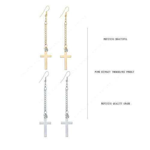 CHARMING! Cross Drop Earrings With Simulated Diamonds **R 299** (SILVER)