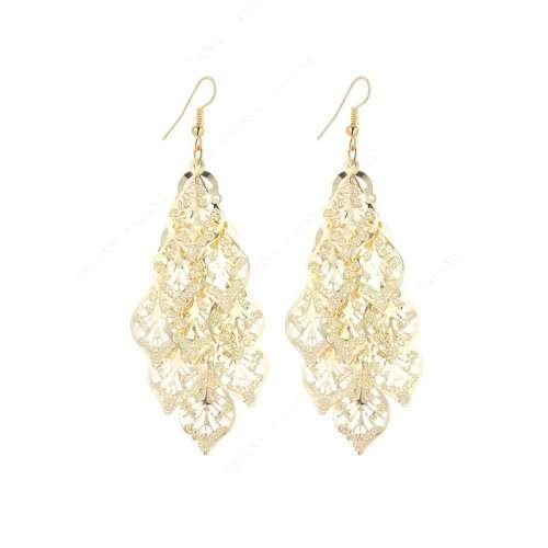SUPERB! Hollow Metal Leaf Drop Earrings **R 399** (GOLD)