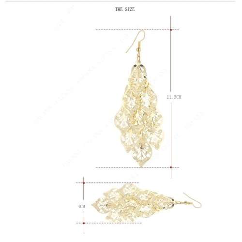 SUPERB! Hollow Metal Leaf Drop Earrings **R 399** (GOLD)
