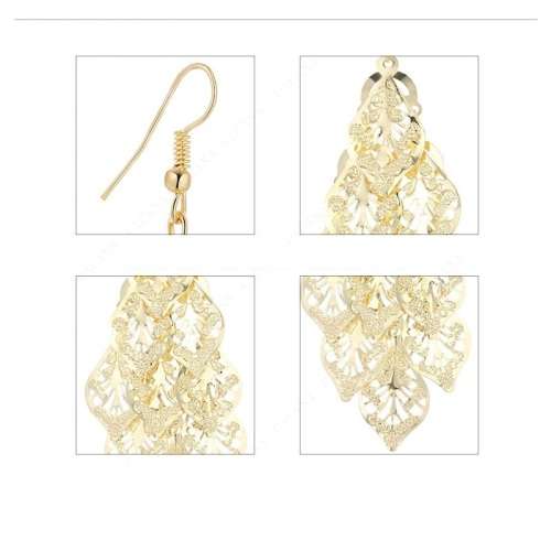 SUPERB! Hollow Metal Leaf Drop Earrings **R 399** (GOLD)