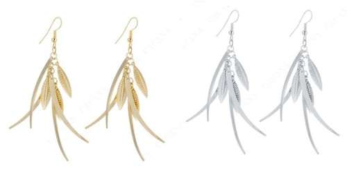 BEAUTIFUL! Multi Strand Indian Leaf Drop Earrings **R 299** (Silver)