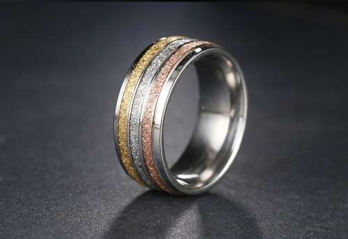 Retail Price: R 1 199 Frosted Titanium Ring 8 mm Silver, Rose Gold & Gold Size 11 US