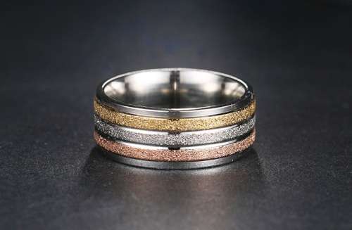 Retail Price: R 1 199 Frosted Titanium Ring 8 mm Silver, Rose Gold & Gold Size 11 US