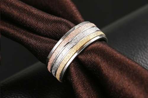 AWESOME! ! Frosted 100% Titanium Ring 8 mm Silver, Rose Gold & Gold Size 10 US / T / 20