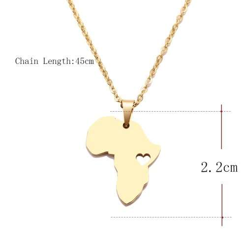 RETAIL PRICE:R1 099 (NEVER FADE) Titanium "Love For Africa" Necklace 45 CM SILVER