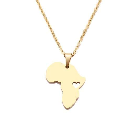 RETAIL PRICE:R1 099 (NEVER FADE) Titanium "Love For Africa" Necklace 45 CM SILVER