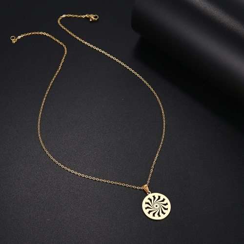 100% Pure Titanium Lucky Round Fan Necklace **R 499** (GOLD)