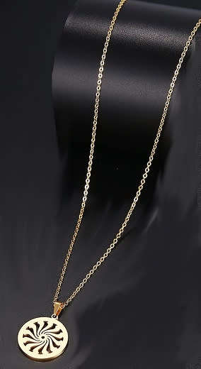 100% Pure Titanium Lucky Round Fan Necklace **R 499** (GOLD)