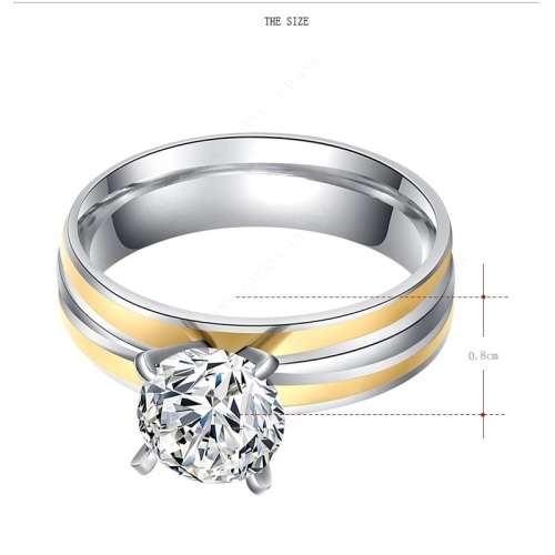 SPARKLING! 100% Pure Titanium Princess Cut Ring With Simulated Diamond *R 1099* Size 9; 10; 11 US