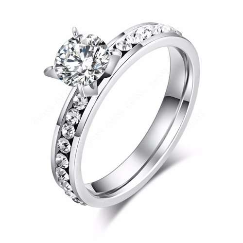 Titanium 4 mm  Princess Cut Ring With Simulated Diamonds (SILVER)**R 999** Size 9 US