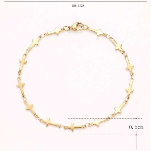 Titanium Cross Bracelet 22 cm (GOLD) *R 499*