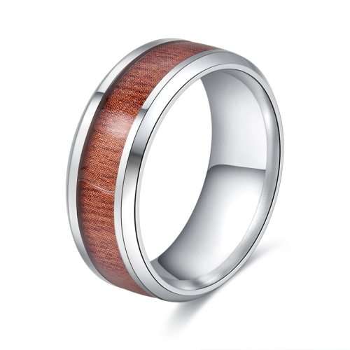 Tungsten Wood Ring 8 mm **R 650**  Size 10 US / T / 20