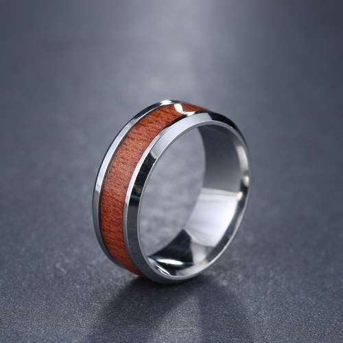 Tungsten Wood Ring 8 mm **R 650**  Size 10 US / T / 20