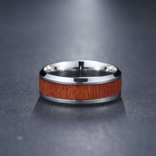 Tungsten Wood Ring 8 mm **R 650**  Size 10 US / T / 20